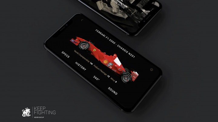 Michael Schumacher App, Ansicht eines Formel-1-Wagens